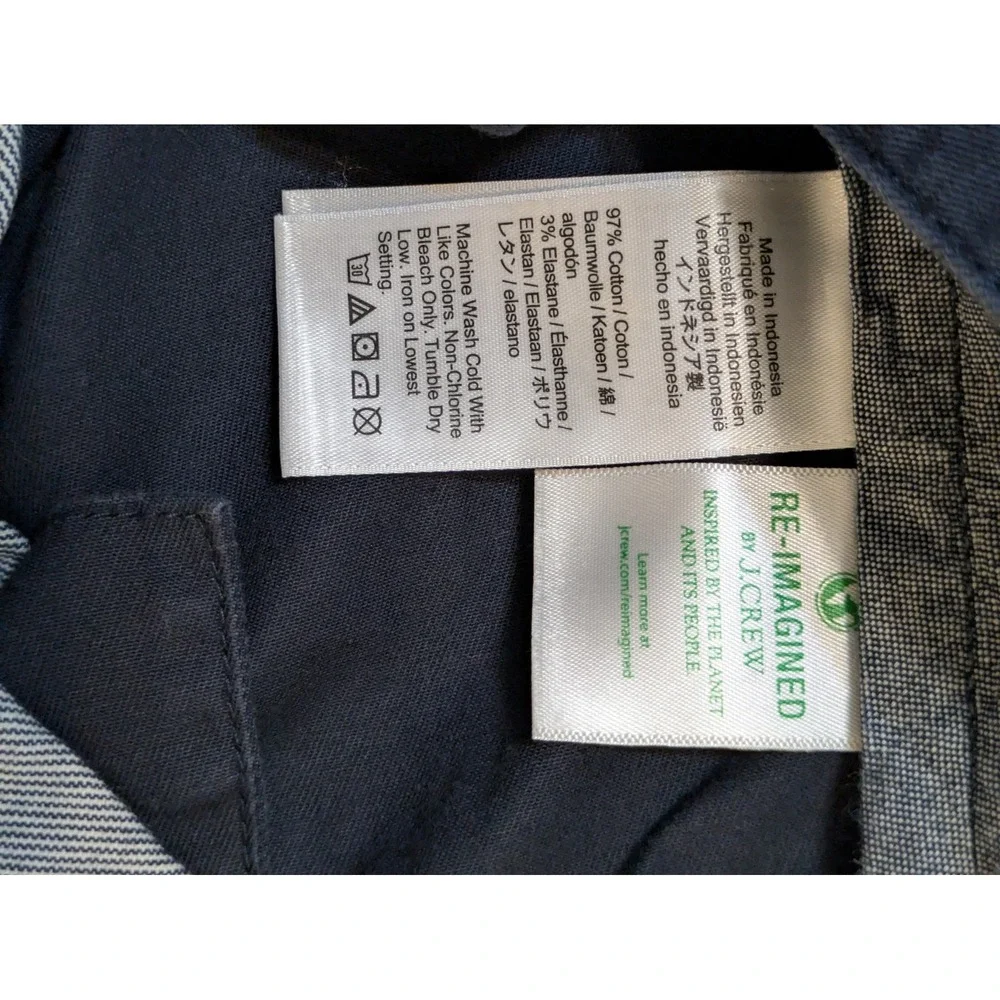 J. Crew Mens 31x32 Chino Pants Navy Blue 484 Slim Fit Stretch Cotton Trousers